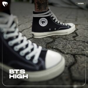 Sepatu Sekolah Hitam Ventela BTS High Black Natural