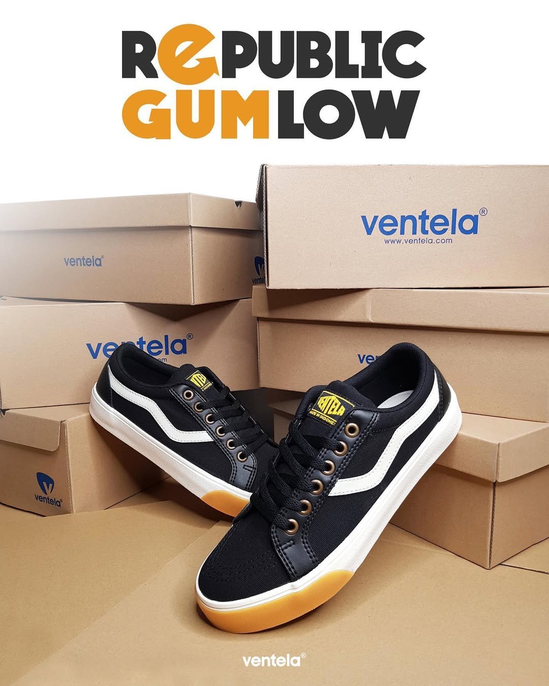 Ventela Republic Low Black Gum