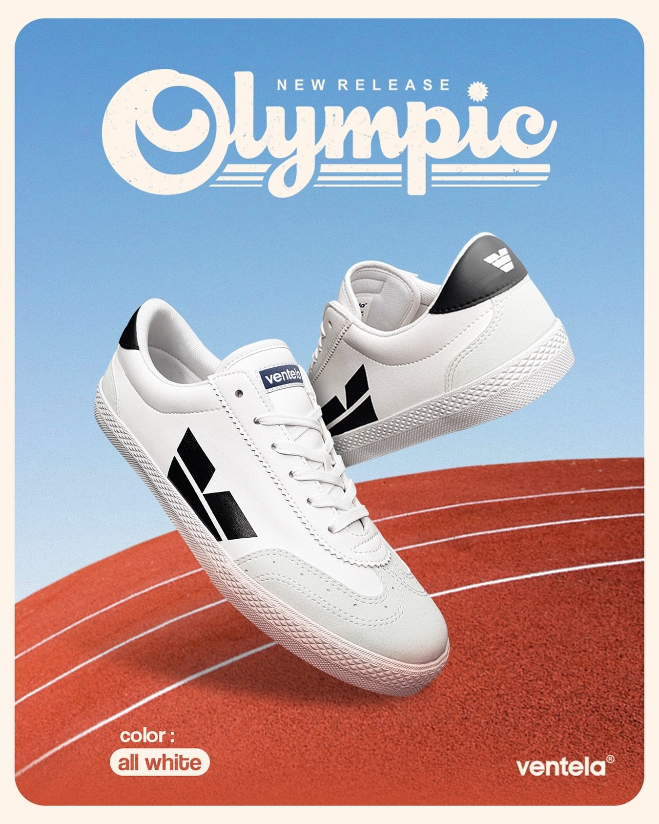 Sepatu Olah Raga Ventela Olympic All White